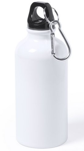 Бутылка под сублимацию GREIMS с карабином, белый, 400 мл, металл