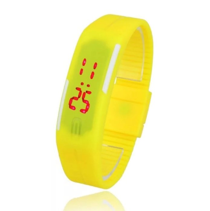 Часы наручные электронные A-WATCH в пластиковой коробке, цвет желтый