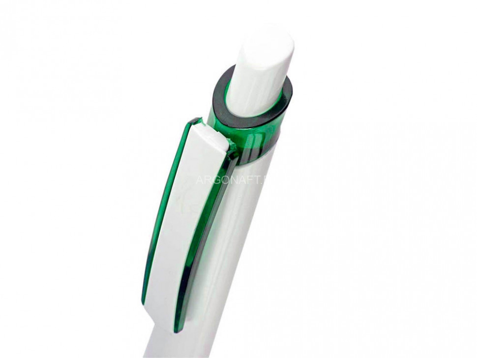Ручка шариковая Соната, белый/зеленый