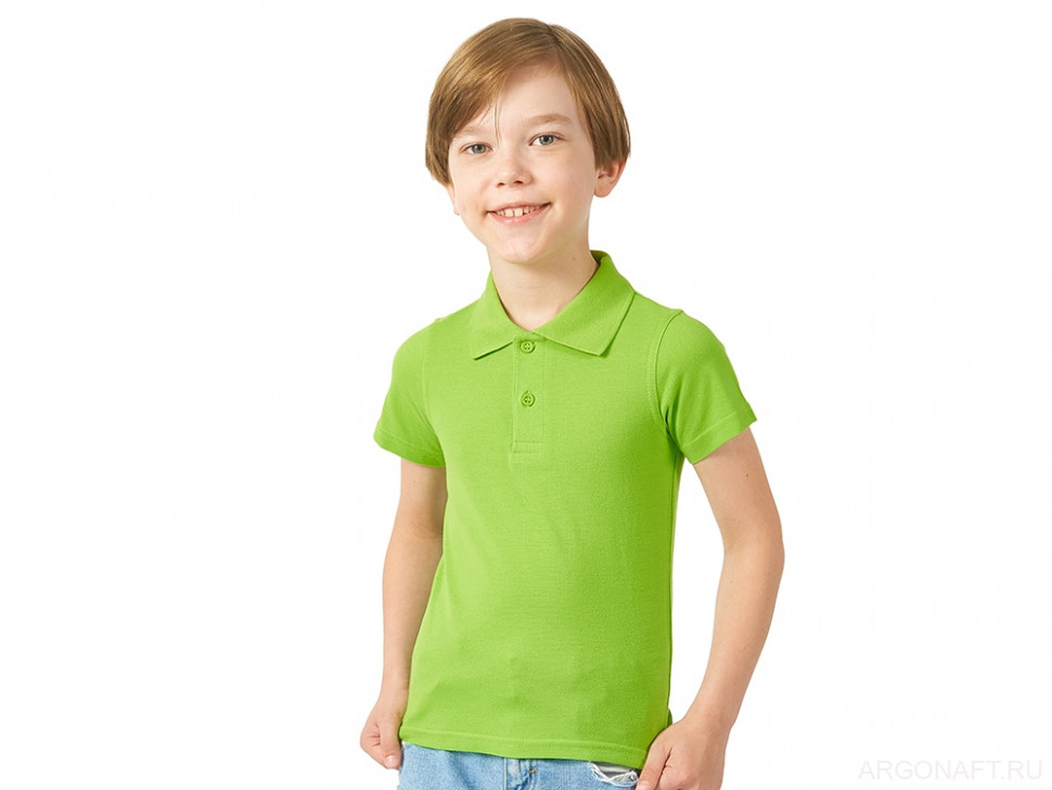 Рубашка поло First детская, зеленое яблоко