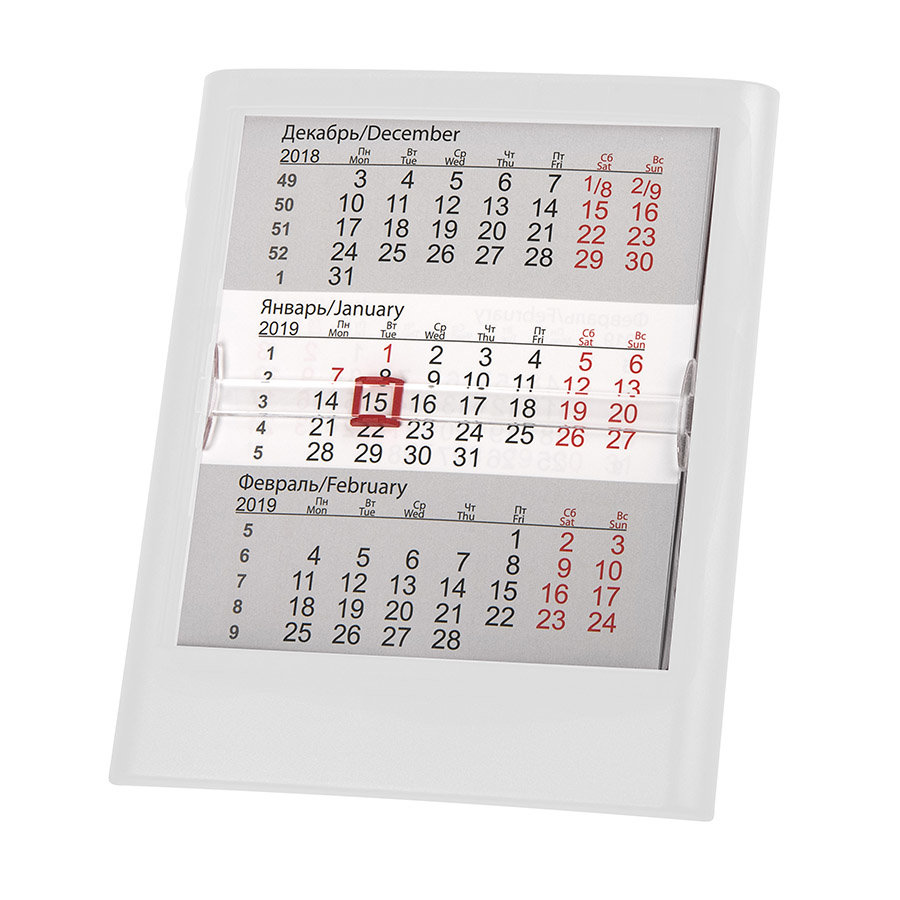 Календарь настольный на 2 года ; черный; 12,5х16 см; пластик; тампопечать, шелкография