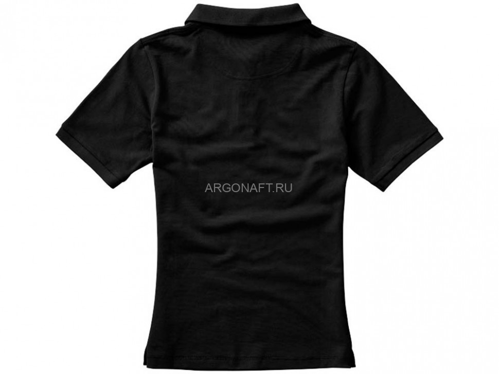 Calgary женская футболка-поло с коротким рукавом, черный