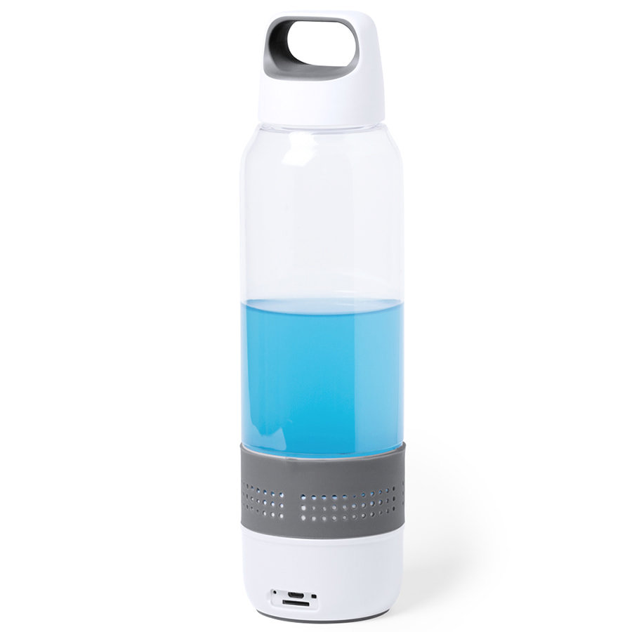 Бутылка для воды "PADOW" серая с  bluetooth колонкой, 500 мл, пластик